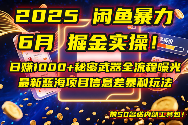 2025闲鱼暴力掘金实操！日赚1000+秘密武器全流程曝光，最新蓝海项目信…-彼飞网创