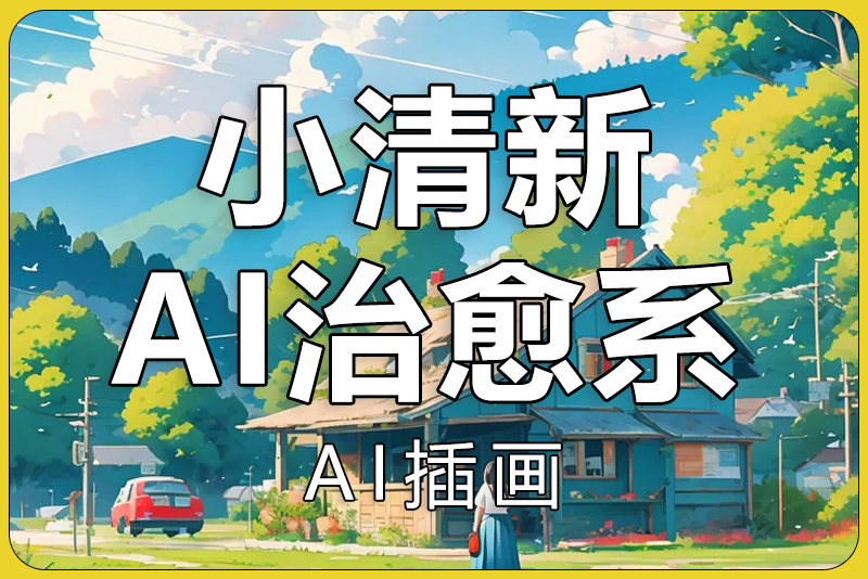 夏小荷·小清新治愈系AI插画-彼飞网创