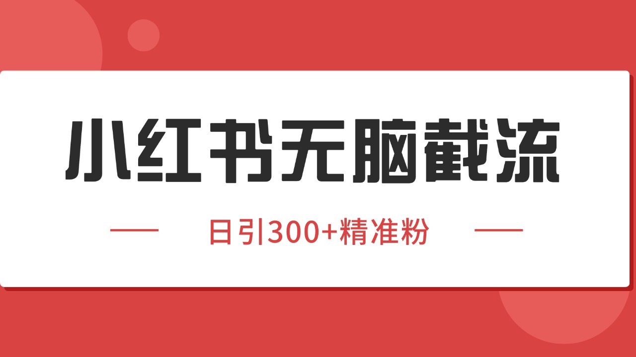 小红书截流同行客源，独家野路子获客玩法 日引200+暴力获客-彼飞网创