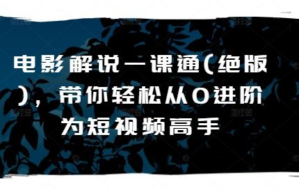 电影解说一课通(绝版)，带你轻松从0进阶为短视频高手-彼飞网创
