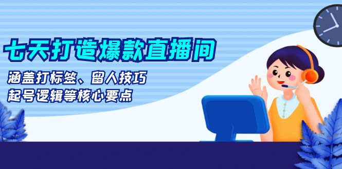 七天打造爆款直播间：涵盖打标签、留人技巧、起号逻辑等核心要点-彼飞网创