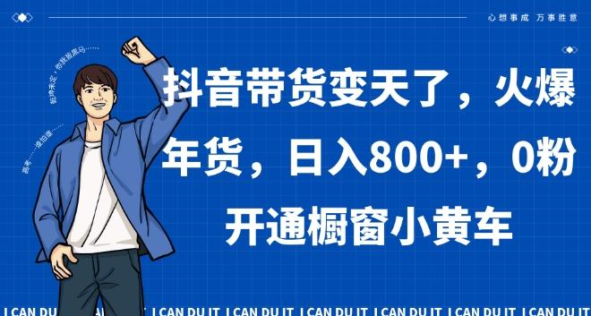 抖音带货变天了，火爆年货，日入800+，0粉开通橱窗小黄车【揭秘】-彼飞网创