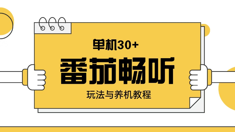 番茄畅听玩法与养机教程：单日日入30+。-彼飞网创