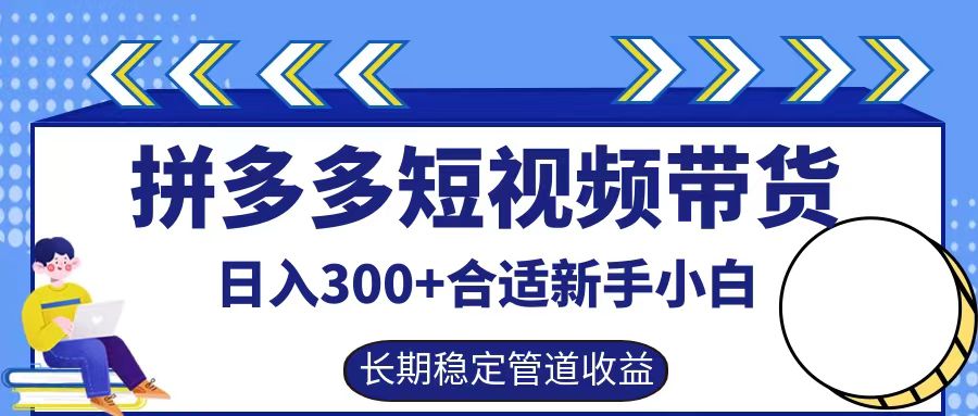 拼多多短视频带货日入300+，实操账户展示看就能学会-彼飞网创