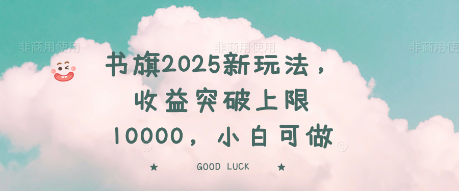 书旗2025新玩法，收益突破上限10000，小白可做-彼飞网创