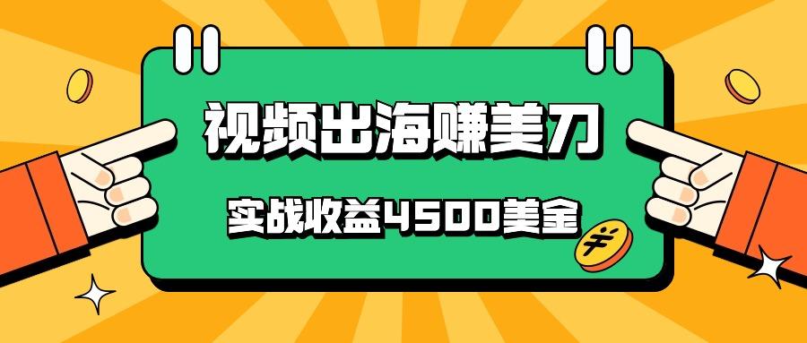 国内爆款视频出海赚美刀，实战收益4500美金，批量无脑搬运，无需经验直接上手-彼飞网创