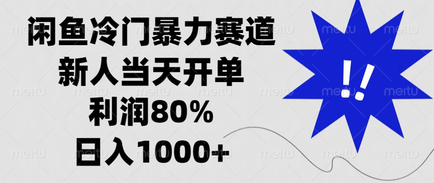 闲鱼冷门暴力赛道，新人当天开单，利润80%，日入1000+-彼飞网创