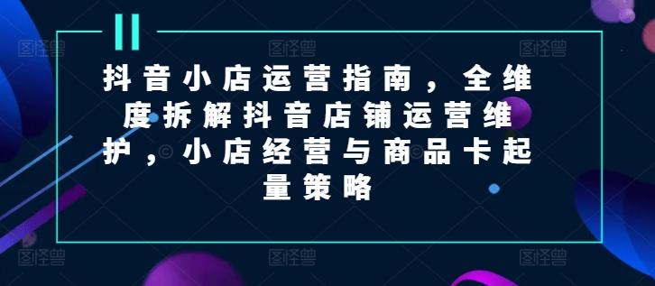 抖音小店运营指南，全维度拆解抖音店铺运营维护，小店经营与商品卡起量策略-彼飞网创