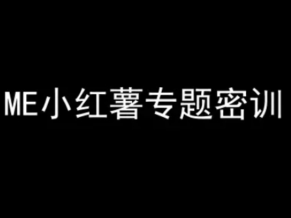 ME小红薯专题密训-小红书电商教程-彼飞网创