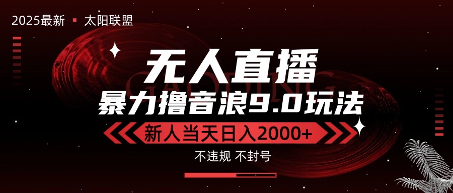 最新抖音无人直播撸音浪独家9.0玩法，防封智能黑科技，新手当天日入2000+-彼飞网创
