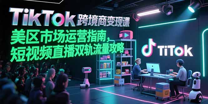 TikTok跨境电商变现课，美区市场运营指南，短视频直播双轨流量攻略-彼飞网创