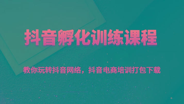 抖音孵化训练课程-教你玩转抖音网络，抖音电商培训打包下载-彼飞网创