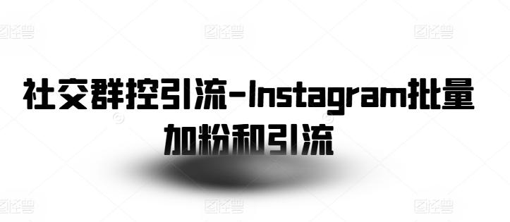 社交群控引流-Instagram批量加粉和引流-彼飞网创
