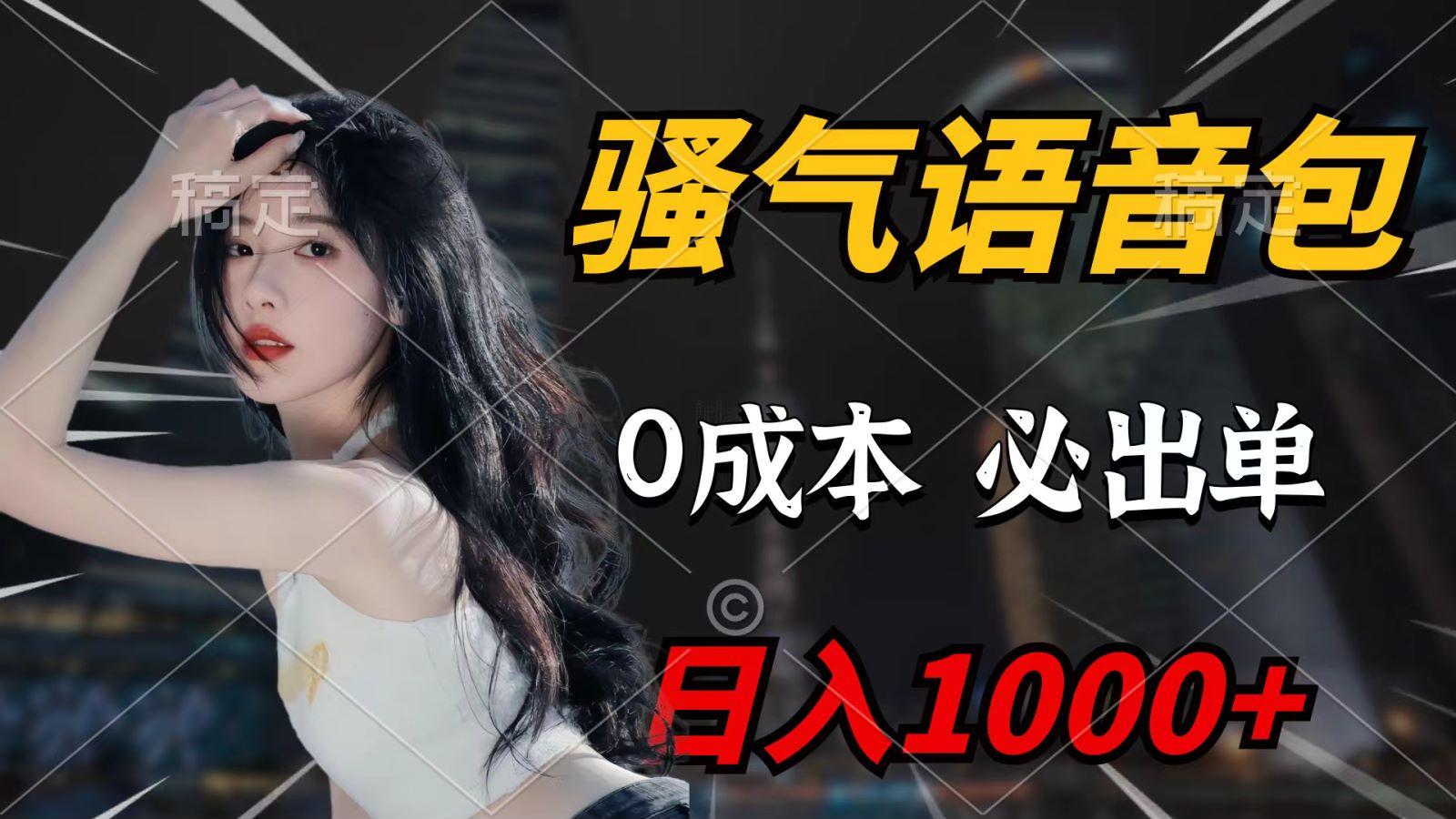 (9701期)骚气语音包，0成本一天1000+，闭着眼也能出单，详细教程！-彼飞网创