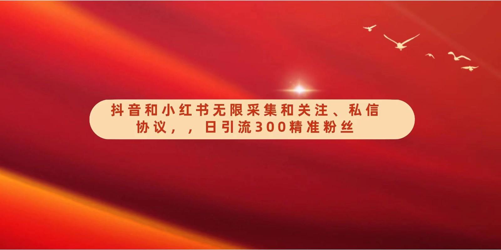抖音和小红书无限采集和关注、私信协议，日引流300精准粉-彼飞网创