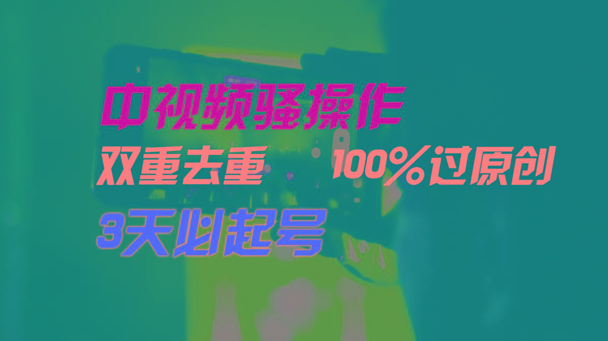 中视频骚操作，双重去重100%过原创，3天比必起号，简单无脑，月入3W+-彼飞网创