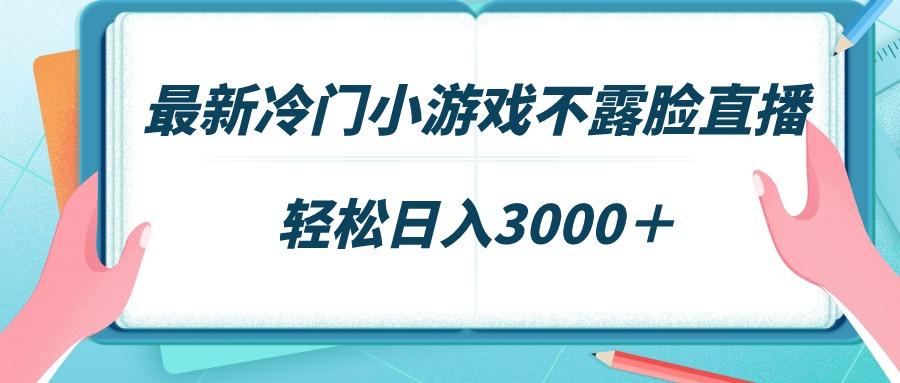 最新冷门小游戏不露脸直播，场观稳定几千，轻松日入3000＋-彼飞网创