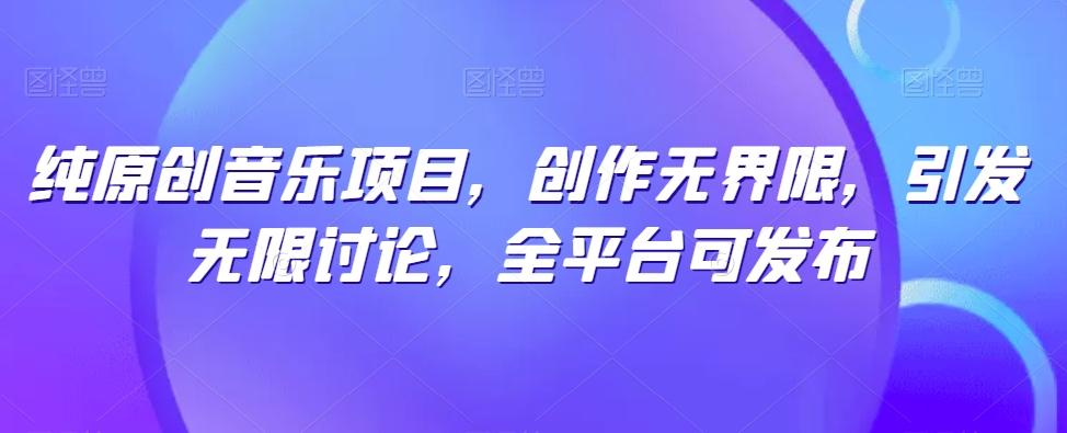 纯原创音乐项目，创作无界限，引发无限讨论，全平台可发布【揭秘】-彼飞网创
