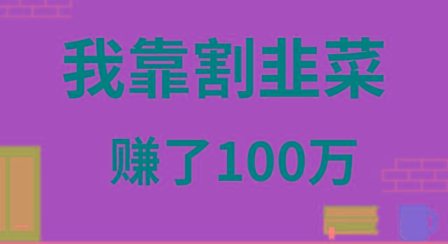 我靠割韭菜赚了 100 万-彼飞网创