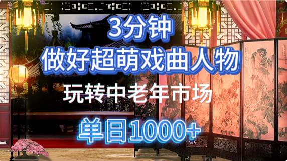 用Ai制作Q版戏剧人物手把手教你吃透中老年经济，5分钟一个成品，多渠道变现-彼飞网创