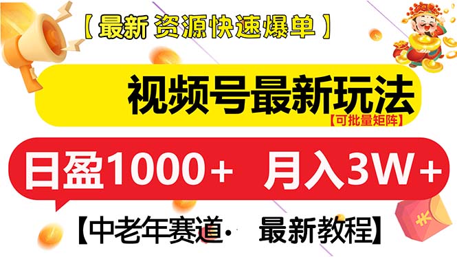 视频号最新玩法 中老年赛道 月入3W+-彼飞网创