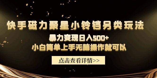 (9689期)快手磁力聚星小铃铛另类玩法，暴力变现日入500+小白简单上手无脑操作就可以-彼飞网创