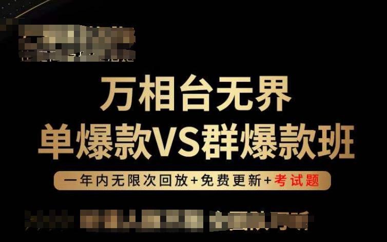 万相台无界单爆款VS群爆款班，选择大于努力，让团队事半功倍!-彼飞网创