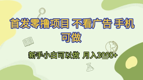 首发零撸项目 不看广告 手机可做 新手小白可以做  月入3k+【揭秘】-彼飞网创