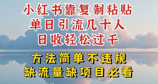 小红书靠复制粘贴单日引流几十人目收轻松过千，方法简单不违规【揭秘】-彼飞网创