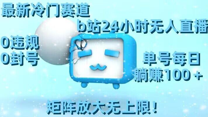 最新冷门赛道，b站24小时无人直播，0违规0封号，单号每日躺赚100＋，矩阵放大无上限【揭秘】-彼飞网创