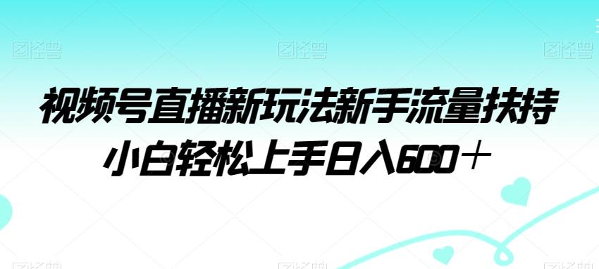 视频号直播新玩法新手流量扶持小白轻松上手日入600＋【揭秘】-彼飞网创
