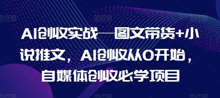 AI创收实战—图文带货+小说推文，AI创收从0开始，自媒体创收必学项目-彼飞网创