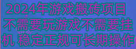 2024年游戏搬砖项目 不需要玩游戏不需要挂机 稳定正规可长期操作-彼飞网创