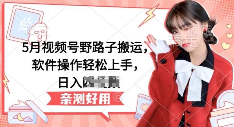 5月视频号野路子搬运，软件操作轻松上手，日入三位数【揭秘】-彼飞网创