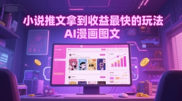 小说推文拿到收益最快的玩法，AI漫画图文-彼飞网创