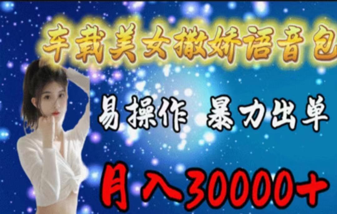 车载美女撒娇语音包，执行就出单，月入3000＋，小白看完课程就能马上实操-彼飞网创