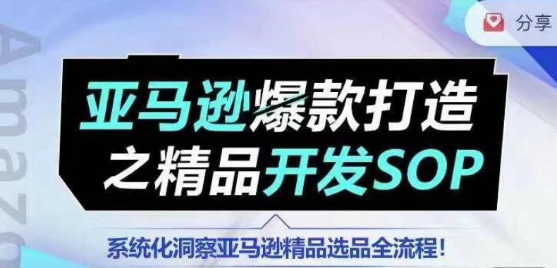 【训练营】亚马逊爆款打造之精品开发SOP，系统化洞察亚马逊精品选品全流程-彼飞网创