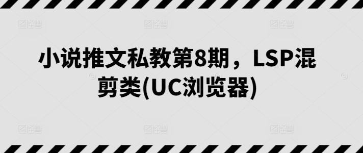 小说推文私教第8期，LSP混剪类(UC浏览器)-彼飞网创