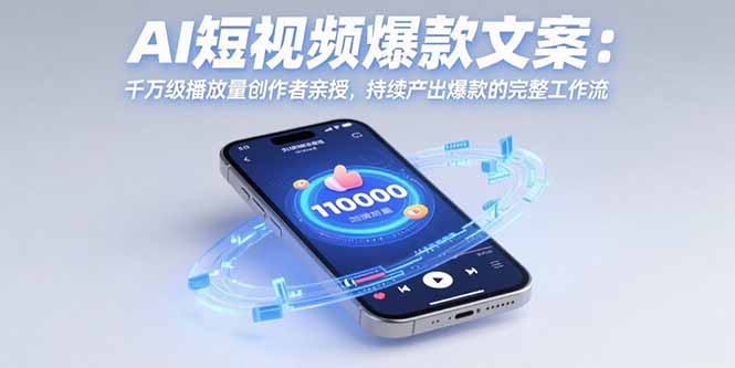 AI短视频爆款文案：千万级播放量创作者亲授，持续产出爆款的完整工作流-彼飞网创