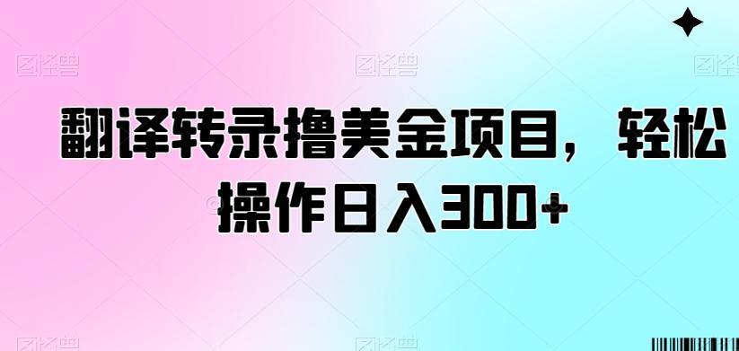 翻译转录撸美金项目，轻松操作日入300+【揭秘】-彼飞网创
