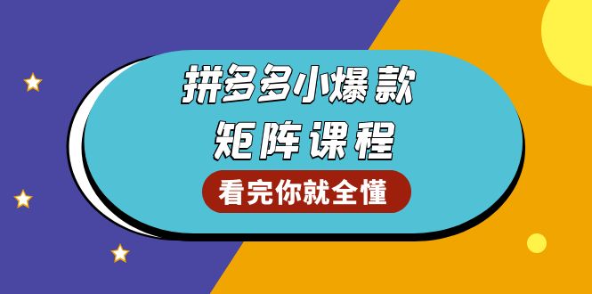 拼多多爆款矩阵课程：教你测出店铺爆款，优化销量，提升GMV，打造爆款群-彼飞网创