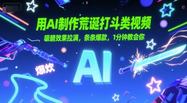 用AI制作荒诞打斗类视频，吸睛效果拉满，条条爆款，1分钟教会你-彼飞网创