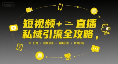短视频+直播私域引流全攻略，IP打造 +视频引流 +直播引流 +私域沉淀-彼飞网创