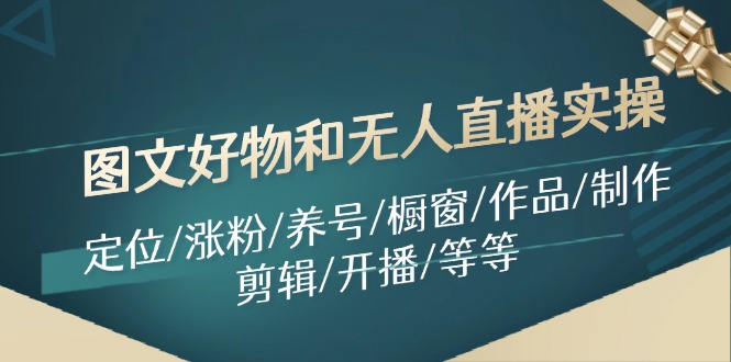 图文好物和无人直播实操：定位/涨粉/养号/橱窗/作品/制作/剪辑/开播/等等-彼飞网创