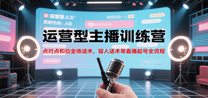 运营型主播训练营，点对点和拉全场话术，留人话术等直播起号全流程(更新7月)-彼飞网创