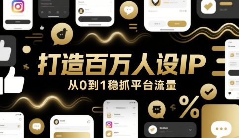 打造百万人设IP，从0到1稳抓平台流量-彼飞网创