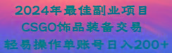 2024年最佳副业项目 CSGO饰品装备交易 轻易操作单账号日入200+-彼飞网创