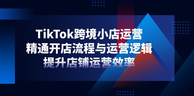 TikTok跨境小店运营，精通开店流程与运营逻辑，提升店铺运营效率-彼飞网创