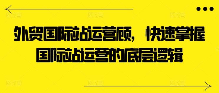外贸国际站运营顾问，快速掌握国际站运营的底层逻辑-彼飞网创