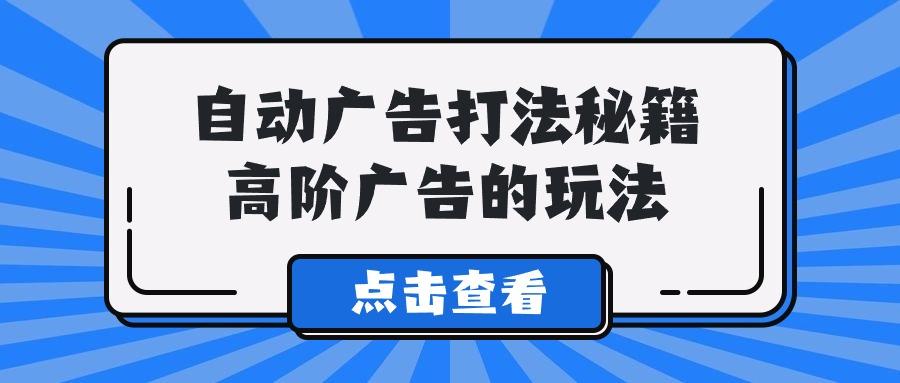 (9298期)A lice自动广告打法秘籍，高阶广告的玩法-彼飞网创